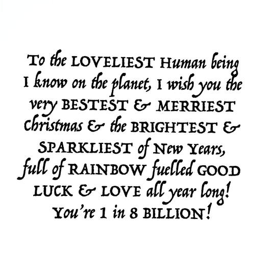Loveliest Human Being Christmas Card