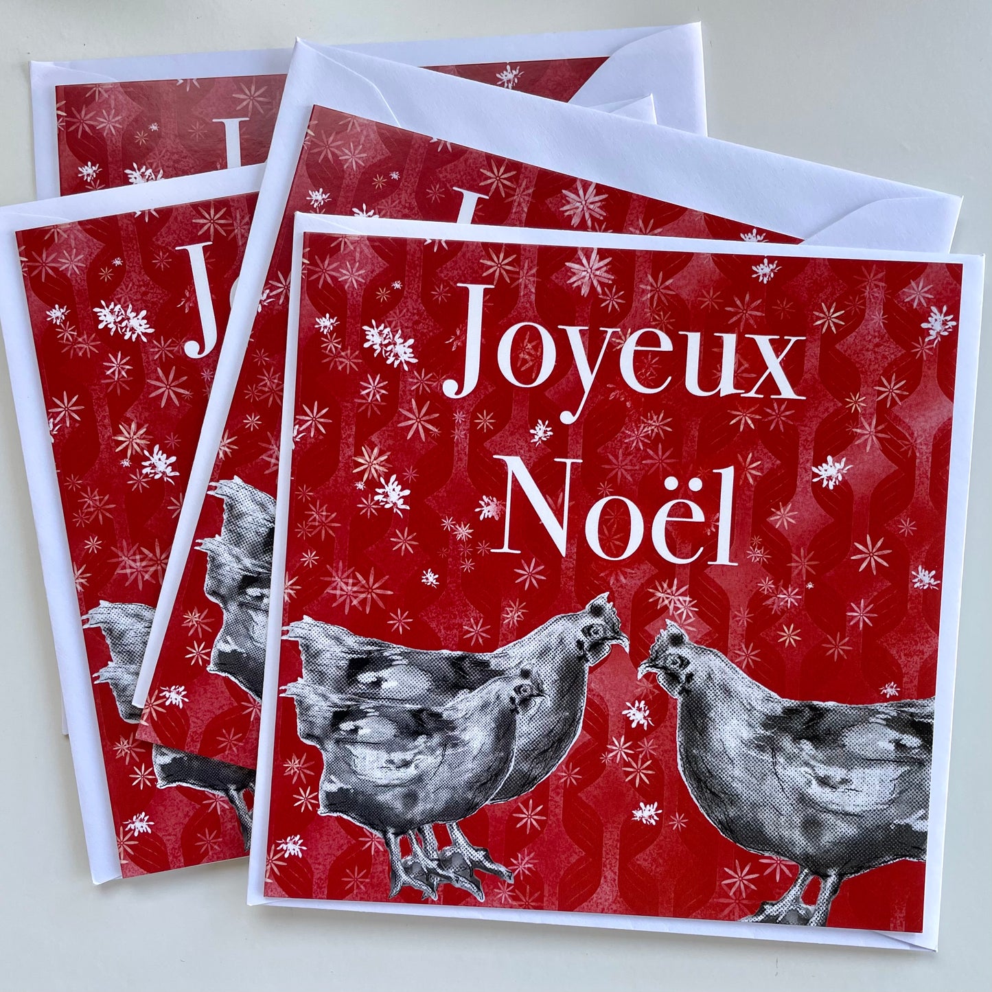 Three French Hens Christmas Cards