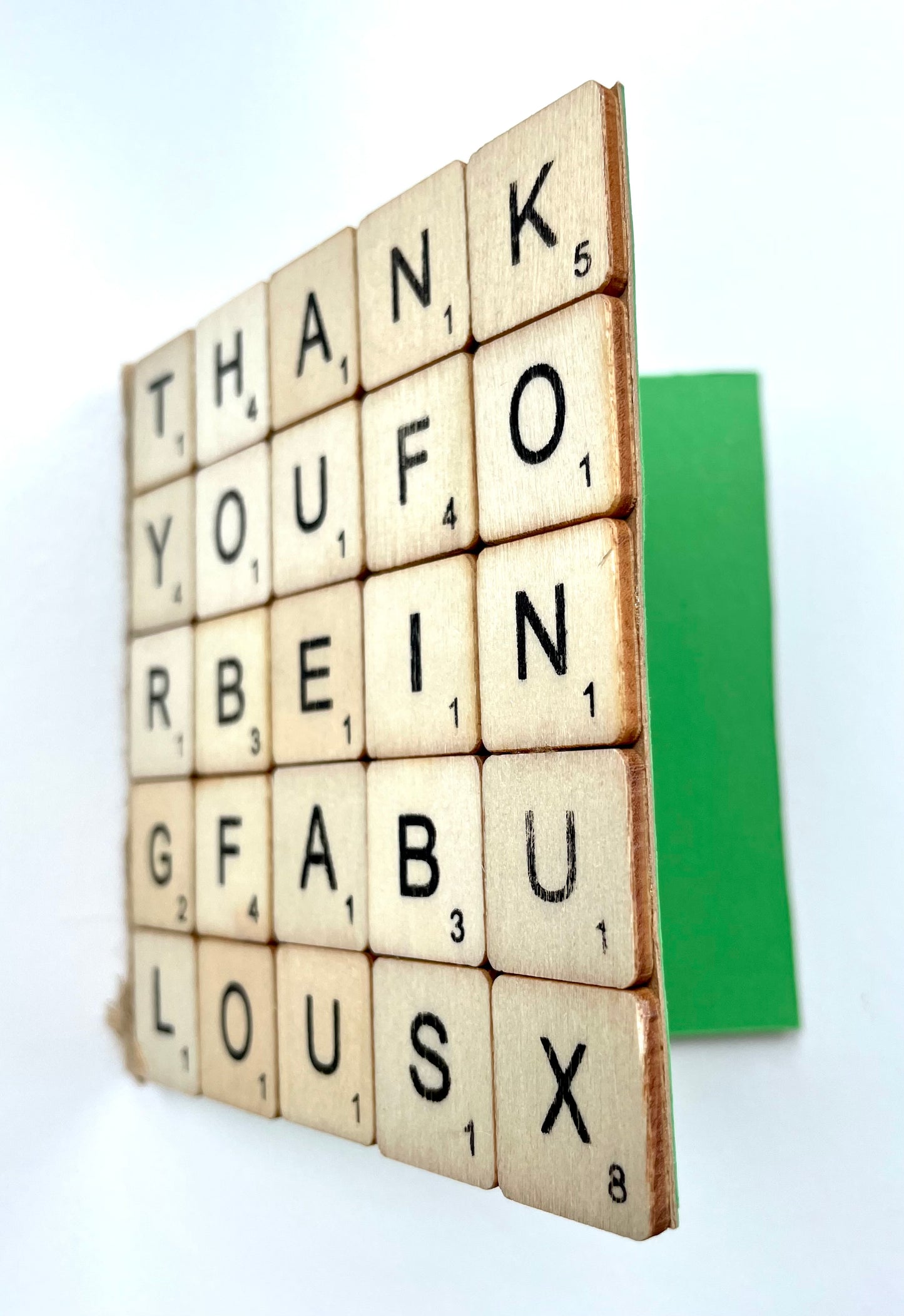 Wooden Scrabble Letters: Greetings Card