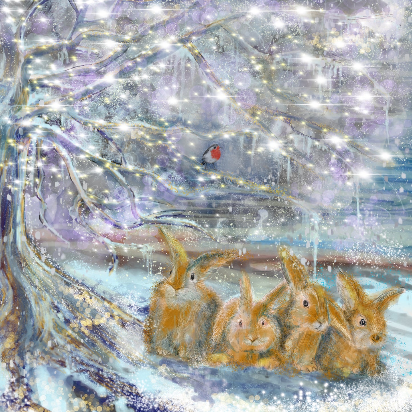 Festive Hares Christmas Card