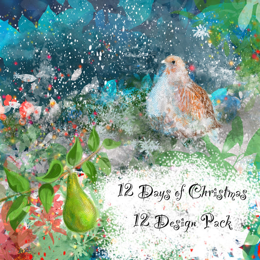The Twelve Days of Christmas - Festive Christmas Cards (12/24 pack)
