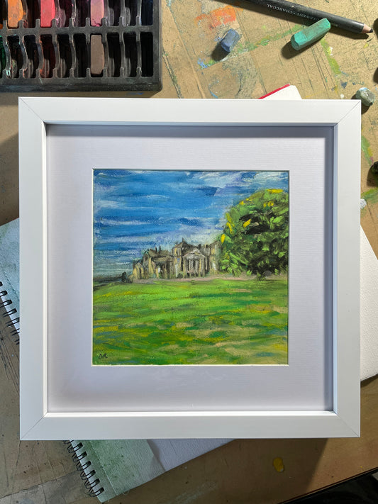Holkham Hall Pastel Drawing (with white frame)