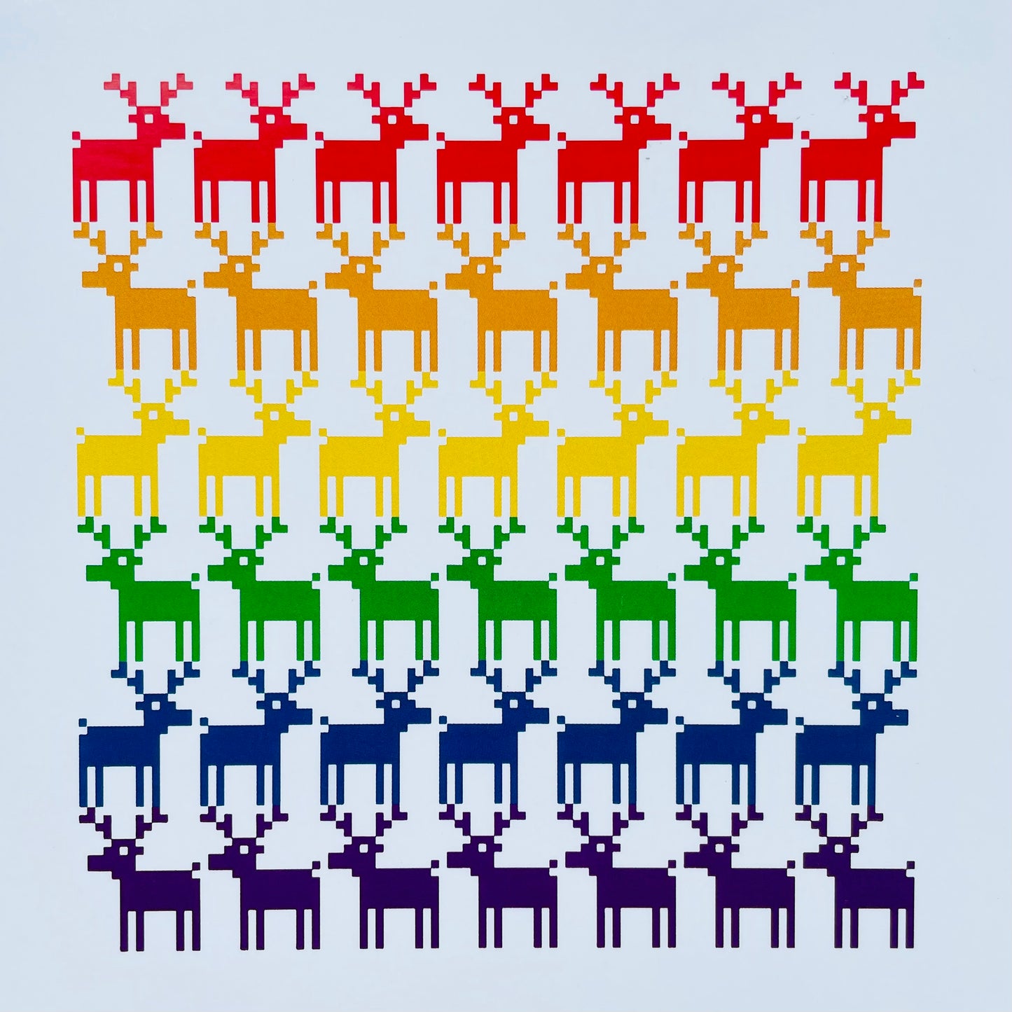 Reindeer Space Invader - Festive Christmas Cards