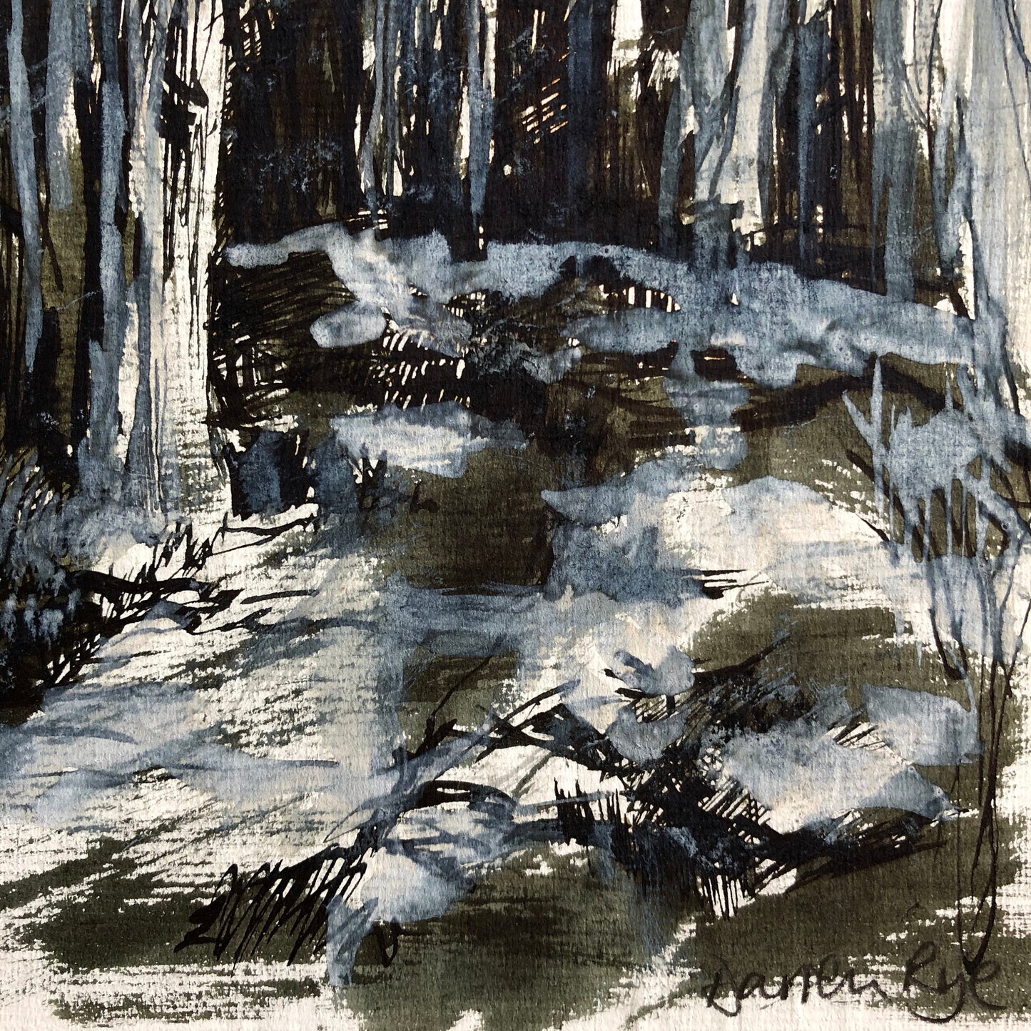 Winter Woodland - Ink Drawing