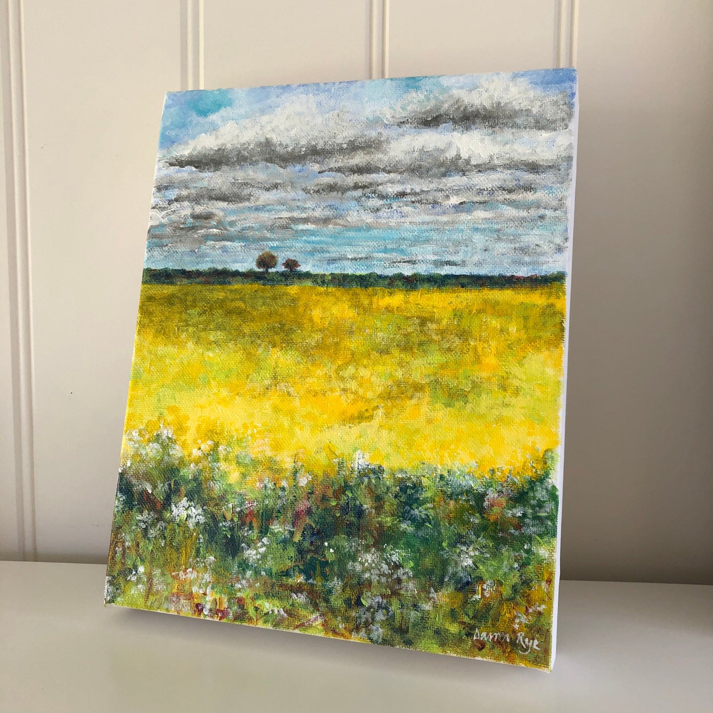 Norfolk Oilseed Rape Field - deep canvas acrylic painting