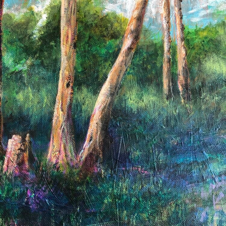 ‘Bluebells’, Acrylic painting on canvas board