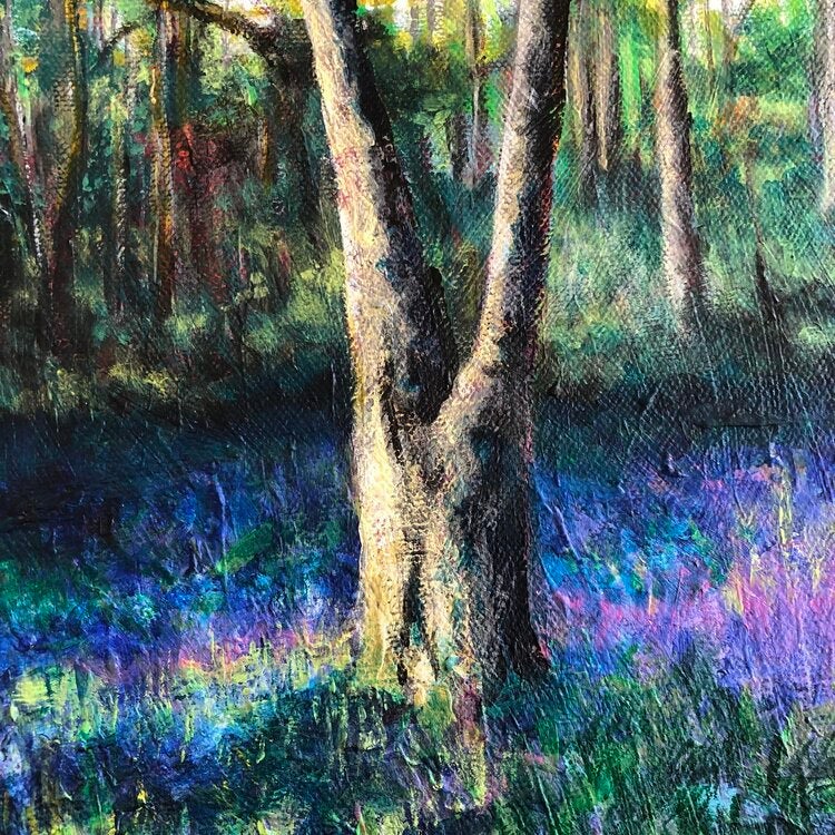 ‘Bluebells’, Acrylic painting on canvas board