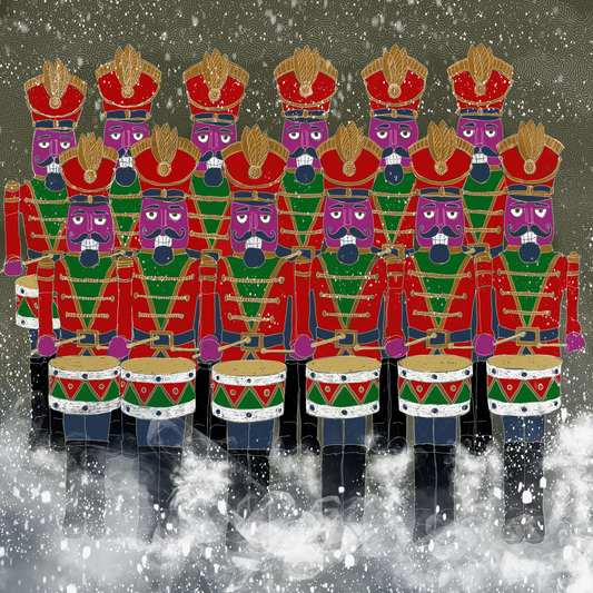 Twelve Drummers Drumming - Christmas Card