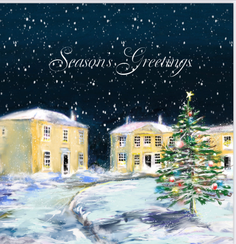 Snowy Street Scene Christmas Card