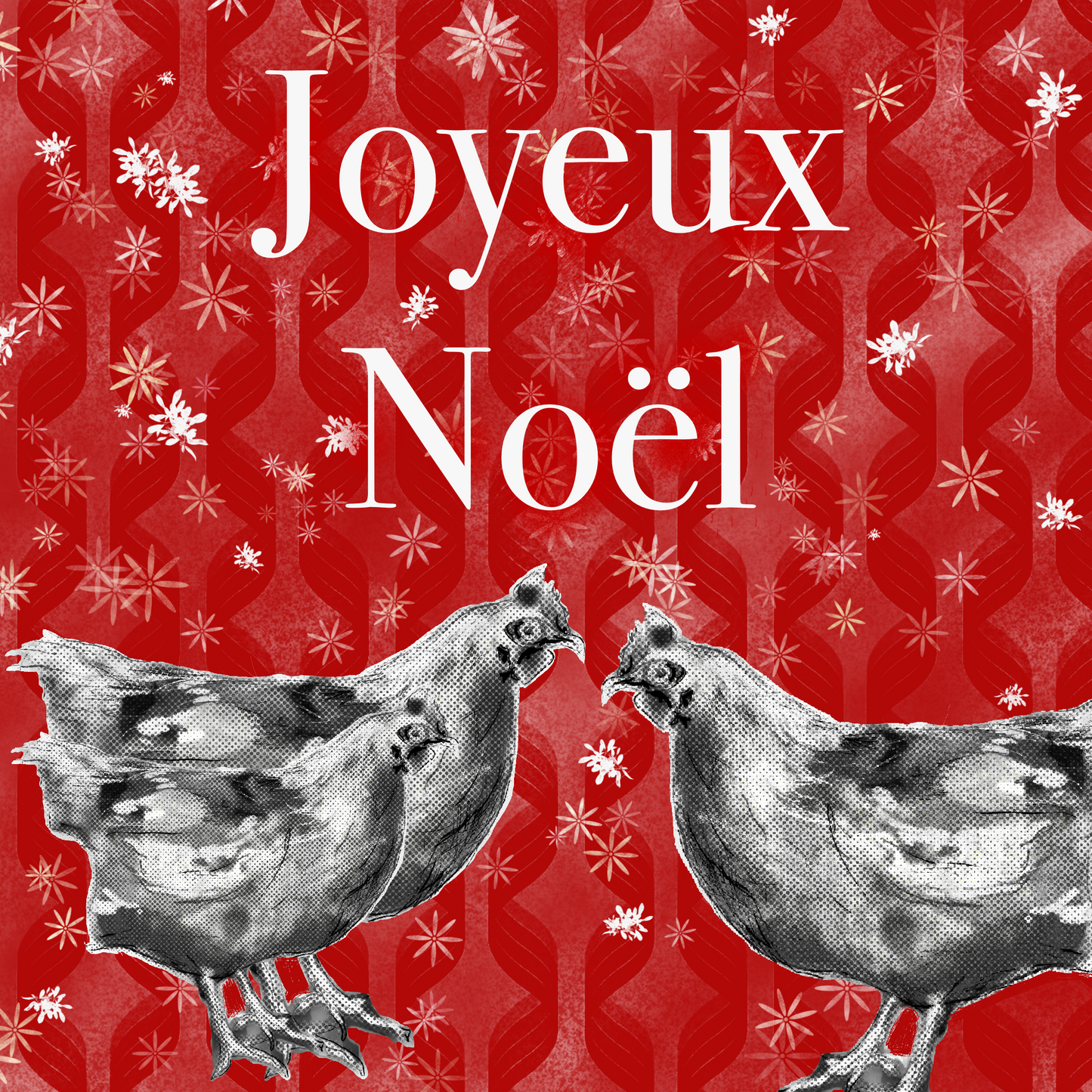 Three French Hens Christmas Cards