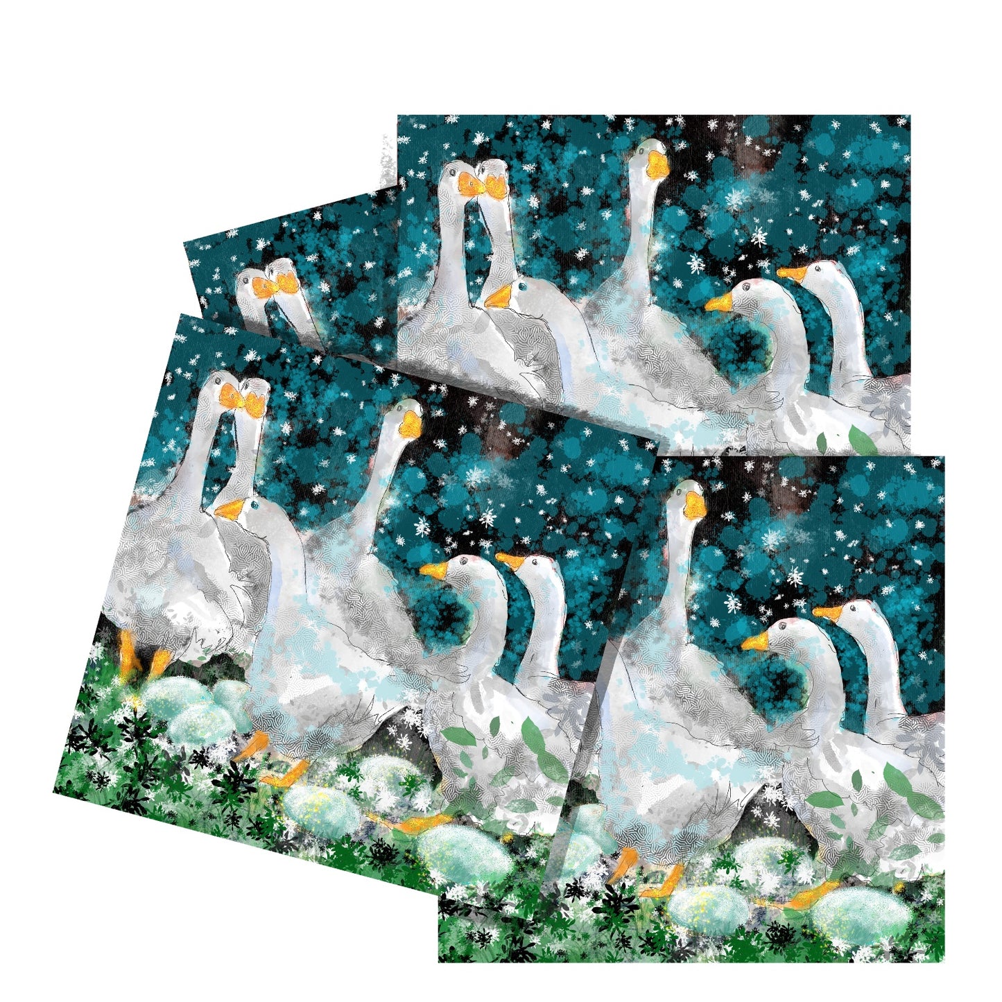 Six Geese Laying - Christmas Cards