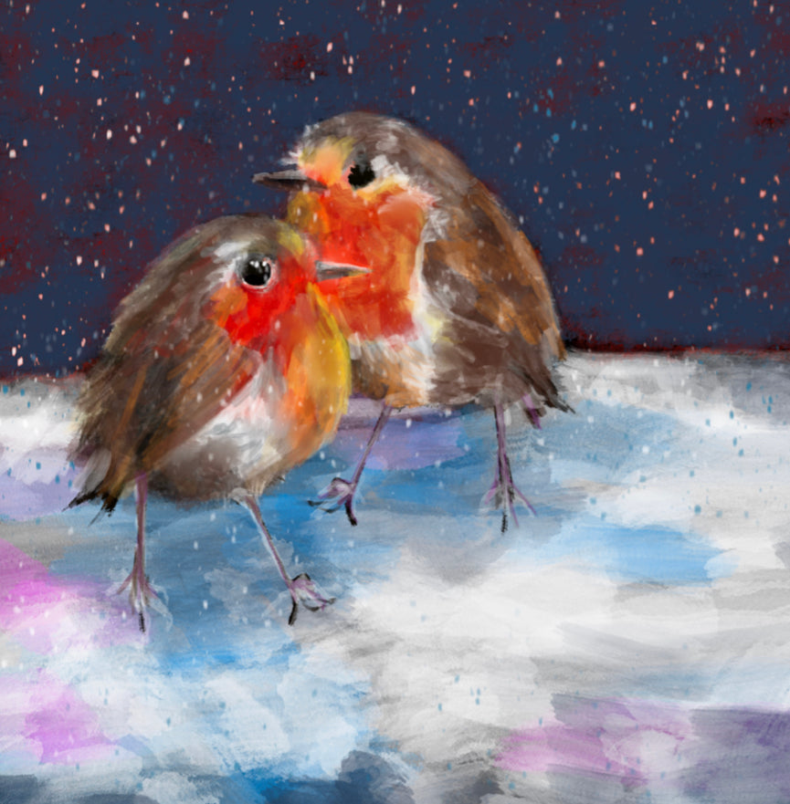 Festive Robins Christmas Cards - Traditional Christmas Collection